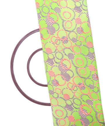 neon green geometric pattern crepe fabric